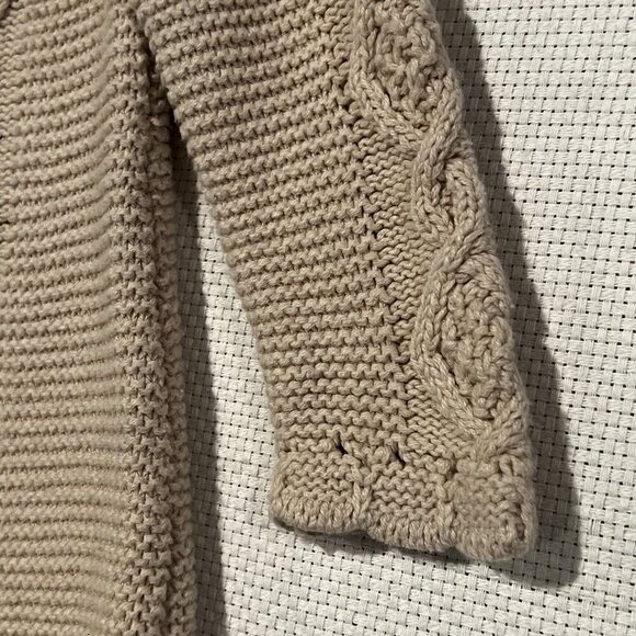 Cupcakes and Cashmere Infant Girls 3-6 Mo Cable Knit Sweater Dress Neutral Beige - Picture 5 of 10